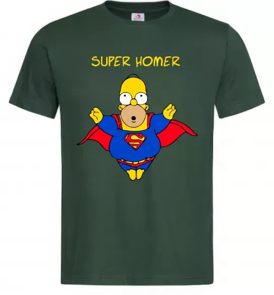 Мужская футболка Super Homer Темно-зеленый фото