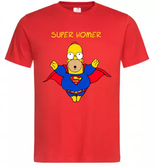 Мужская футболка Super Homer Красный фото