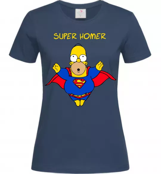 Жіноча футболка Super Homer Темно-синій фото