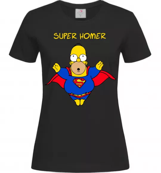 Жіноча футболка Super Homer Чорний фото