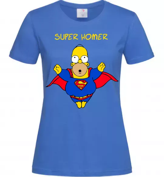 Жіноча футболка Super Homer Яскраво-синій фото