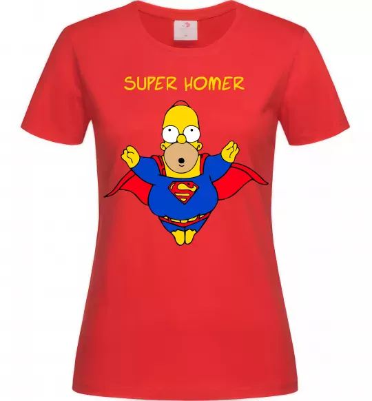 Жіноча футболка Super Homer Червоний фото