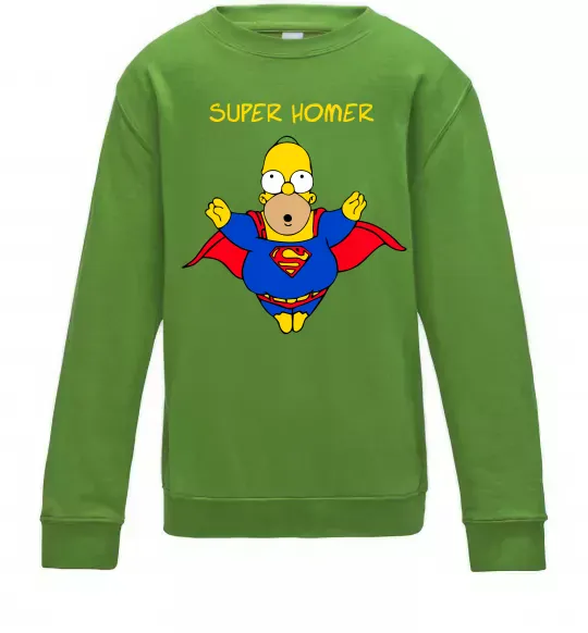 Детский Свитшот Super Homer Лаймовый фото