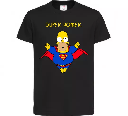 Дитяча футболка Super Homer Чорний фото