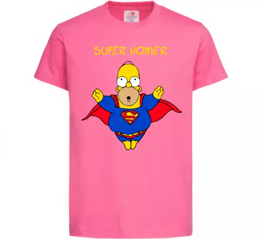 Дитяча футболка Super Homer Яскраво-рожевий фото