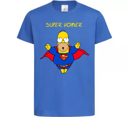Дитяча футболка Super Homer Яскраво-синій фото