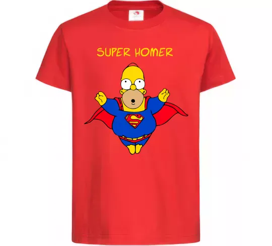 Дитяча футболка Super Homer Червоний фото