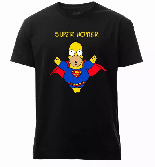 Чоловіча преміум футболка Super Homer Чорний фото