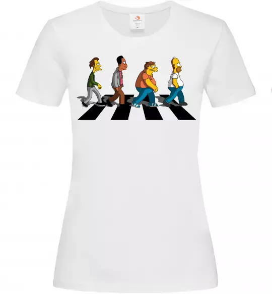 Женская футболка Simpsons the Beatles Белый фото