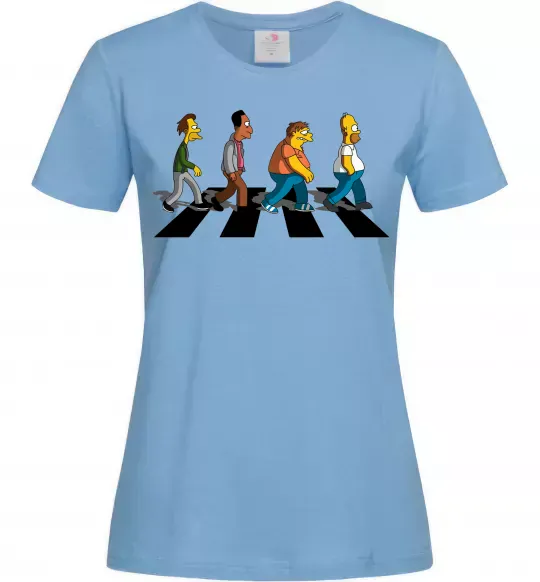 Женская футболка Simpsons the Beatles Голубой фото