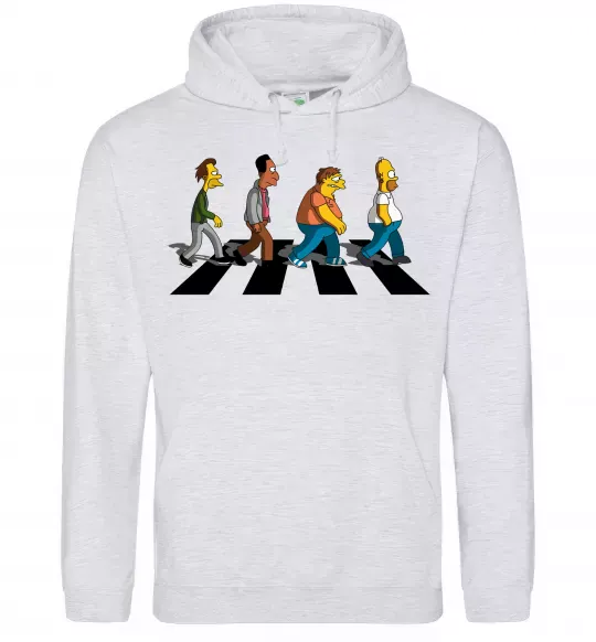 Женская толстовка (худи) Simpsons the Beatles Серый меланж фото