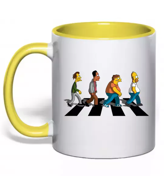 Чашка с цветной ручкой Simpsons the Beatles Солнечно желтый фото