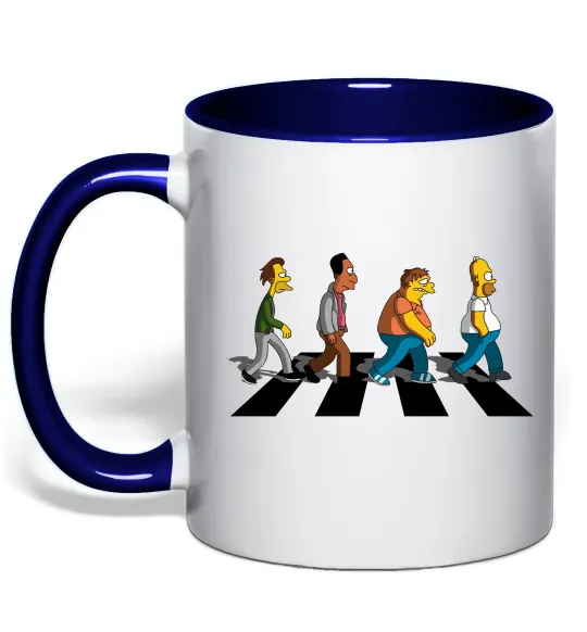 Чашка с цветной ручкой Simpsons the Beatles Глубокий темно-синий фото