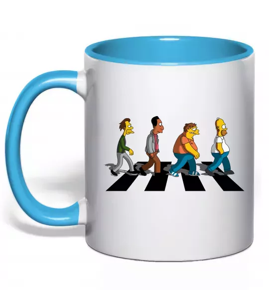 Чашка с цветной ручкой Simpsons the Beatles Голубой фото