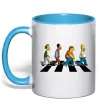 Чашка с цветной ручкой Simpsons the Beatles Голубой Чашка с цветной ручкой Simpsons the Beatles Голубой фото