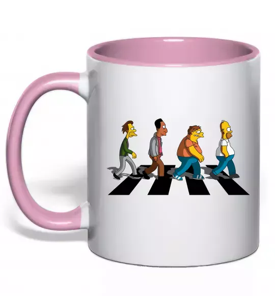 Чашка с цветной ручкой Simpsons the Beatles Нежно розовый фото