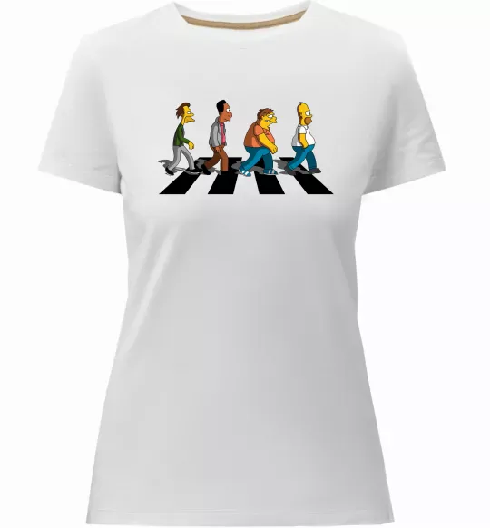 Жіноча преміум футболка Simpsons the Beatles Білий фото