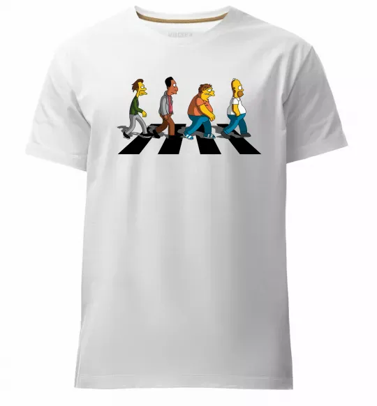 Мужская премиум футболка Simpsons the Beatles Белый фото
