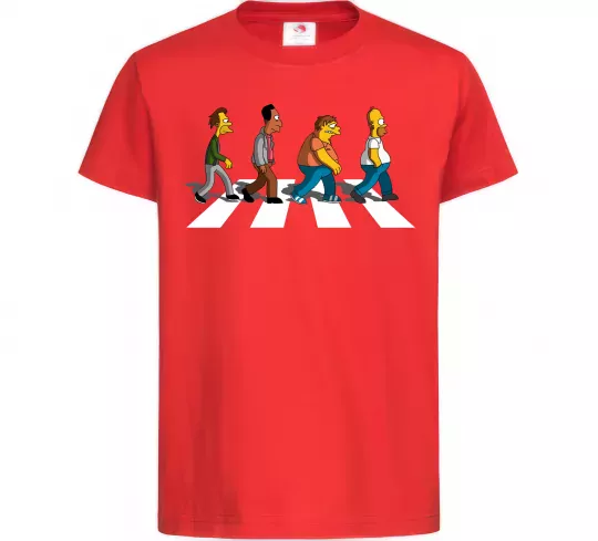 Детская футболка Simpsons the Beatles Красный фото