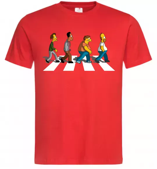 Чоловіча футболка Simpsons the Beatles Червоний фото