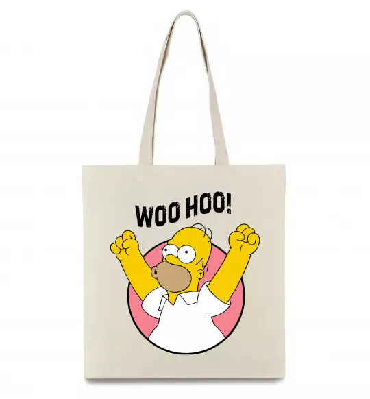 Еко-сумка Homer Simpson Woo Hoo Бежевий фото