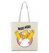 Еко-сумка Homer Simpson Woo Hoo Бежевий Еко-сумка Homer Simpson Woo Hoo Бежевий фото