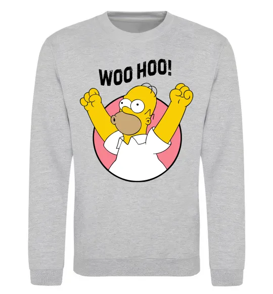 Свитшот Homer Simpson Woo Hoo Серый меланж фото