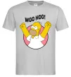 Мужская футболка Homer Simpson Woo Hoo Серый фото