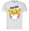 Мужская футболка Homer Simpson Woo Hoo Белый фото