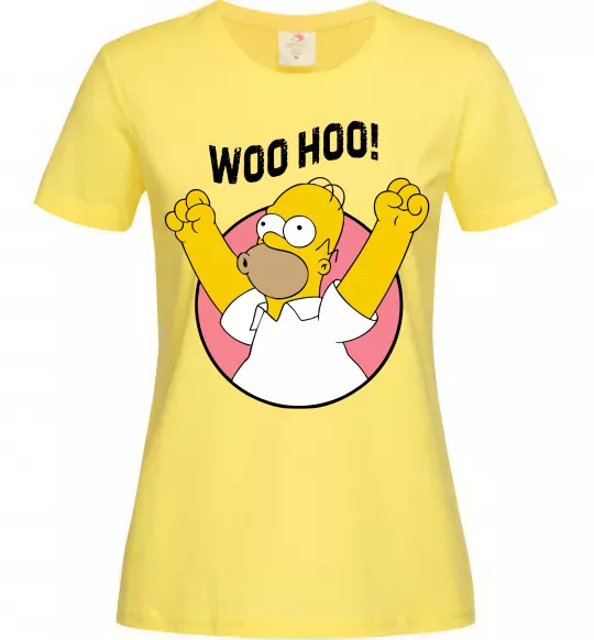 Женская футболка Homer Simpson Woo Hoo Лимонный фото