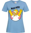 Женская футболка Homer Simpson Woo Hoo Голубой фото