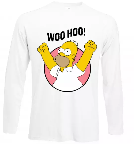 Лонгслив Homer Simpson Woo Hoo Белый фото