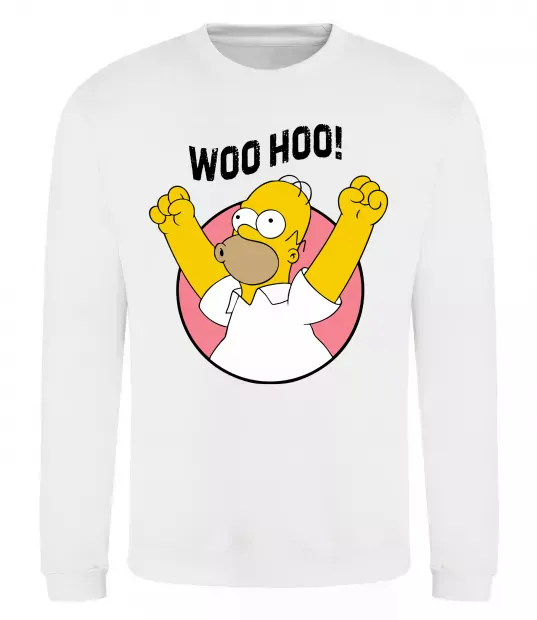 Світшот Homer Simpson Woo Hoo Білий фото