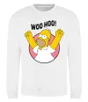 Світшот Homer Simpson Woo Hoo Білий фото
