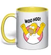 Чашка з кольоровою ручкою Homer Simpson Woo Hoo Лимонний фото