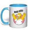 Чашка с цветной ручкой Homer Simpson Woo Hoo Голубой Чашка с цветной ручкой Homer Simpson Woo Hoo Голубой фото