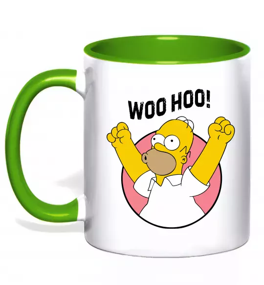 Чашка с цветной ручкой Homer Simpson Woo Hoo Зеленый фото