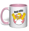 Чашка с цветной ручкой Homer Simpson Woo Hoo Нежно розовый Чашка с цветной ручкой Homer Simpson Woo Hoo Нежно розовый фото