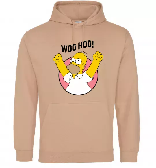 Женская толстовка (худи) Homer Simpson Woo Hoo Песочный фото