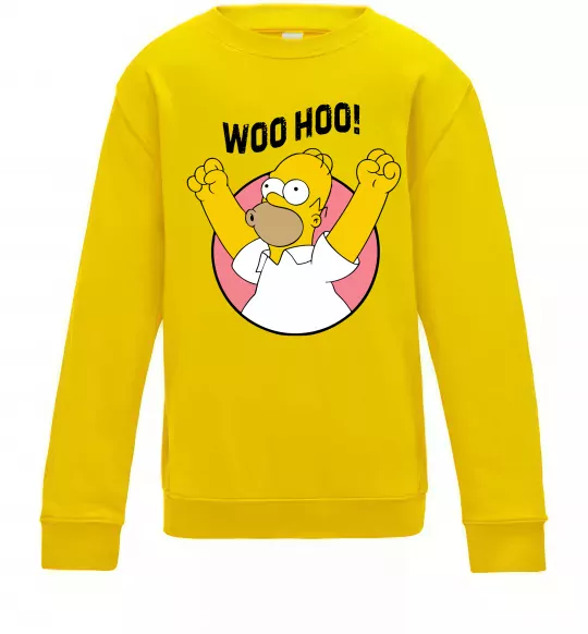 Детский Свитшот Homer Simpson Woo Hoo Солнечно желтый фото