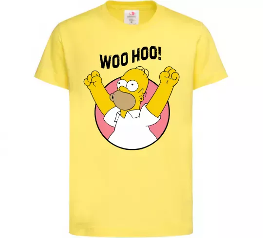 Дитяча футболка Homer Simpson Woo Hoo Лимонний фото