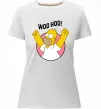 Женская премиум футболка Homer Simpson Woo Hoo Белый фото