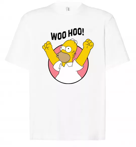 Футболка Оверсайз Homer Simpson Woo Hoo Білий фото