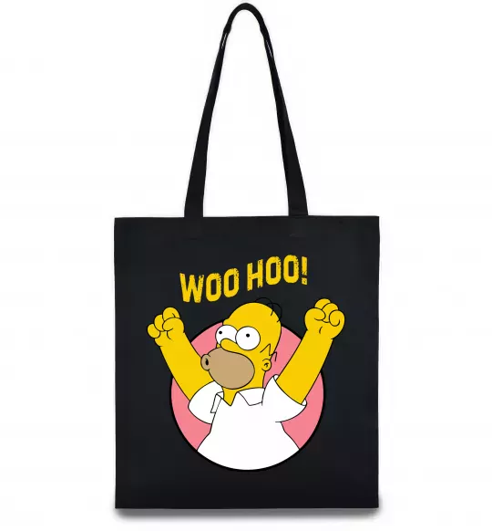 Еко-сумка Homer Simpson Woo Hoo Чорний фото