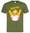 Мужская футболка Homer Simpson Woo Hoo Оливковый фото