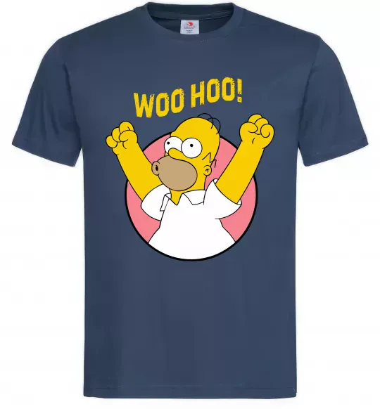 Мужская футболка Homer Simpson Woo Hoo Темно-синий фото