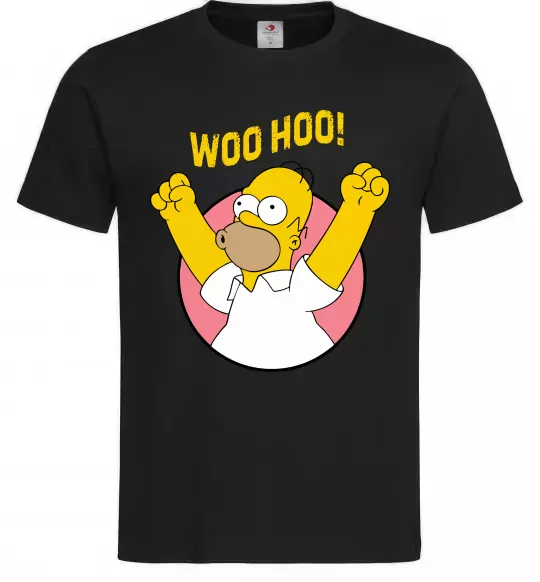 Мужская футболка Homer Simpson Woo Hoo Черный фото