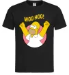 Мужская футболка Homer Simpson Woo Hoo Черный фото