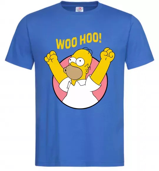 Мужская футболка Homer Simpson Woo Hoo Ярко-синий фото