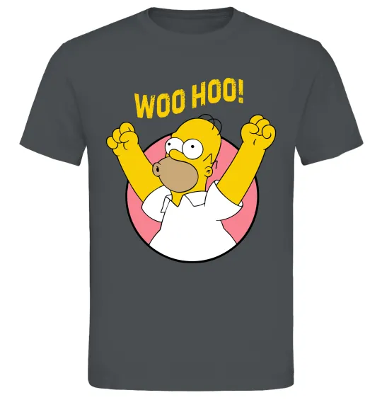 Мужская футболка Homer Simpson Woo Hoo Графит фото